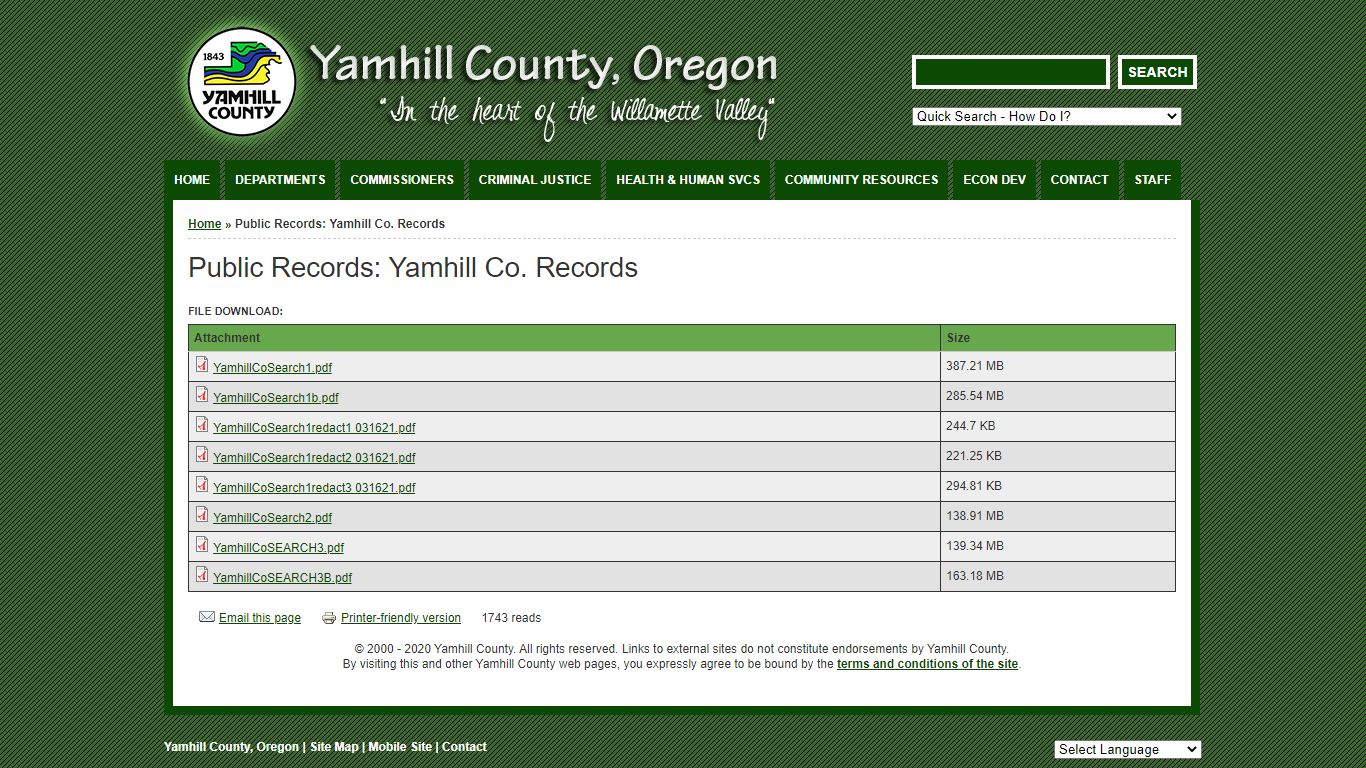 Public Records: Yamhill Co. Records | Yamhill County, Oregon