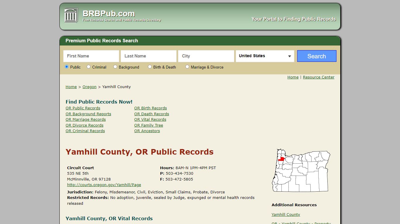 Yamhill County Public Records | Search Oregon Government ...